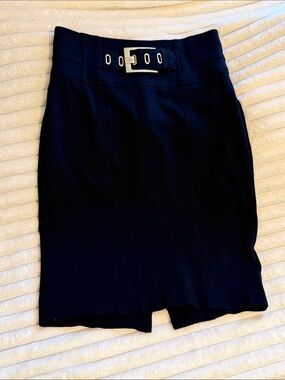 🔴 CACHE Black High-Rise Belted Pencil Skirt
